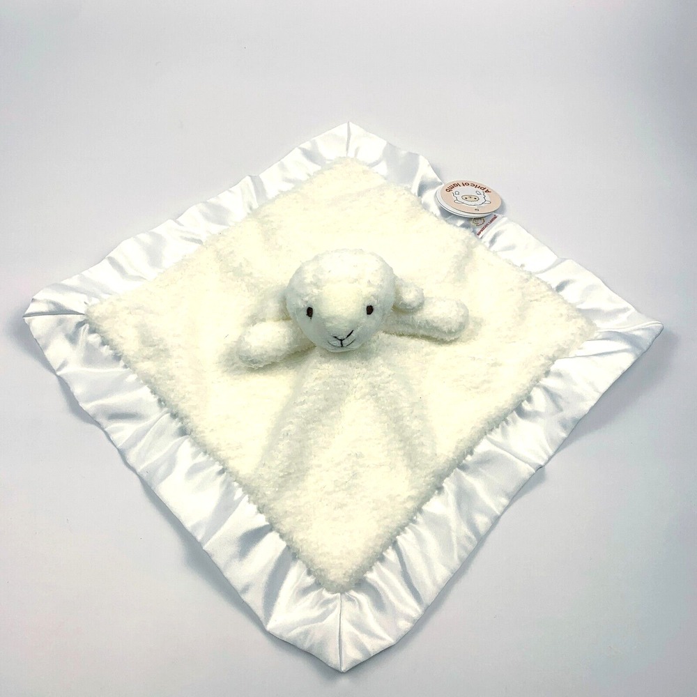 Apricot Lamb Lovey 14" Ivory Satin Trim Security Blanket Plush Easter